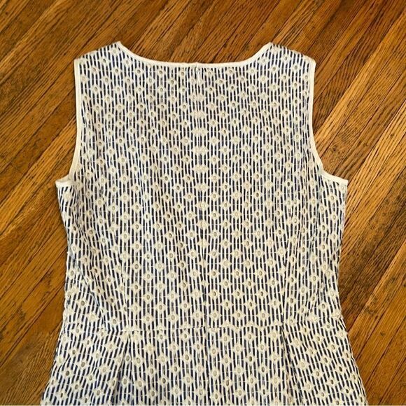 Brooks Brothers blue/white stripe eyelet sleeveless dress - Picture 4 of 6